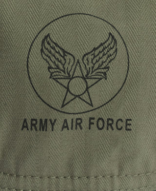 Olive A-3 flight cap close-up of Army Air Force wing star emblem