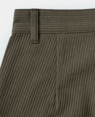 Light coffee work trousers, pique stripe, button front, belt loops