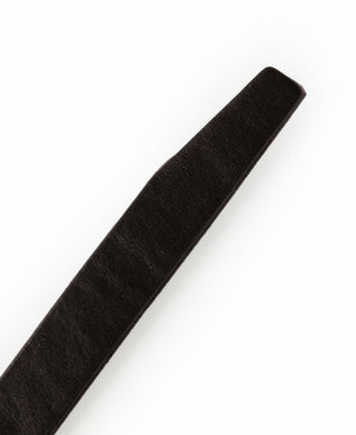 Brown full-grain leather belt strap with textured finish