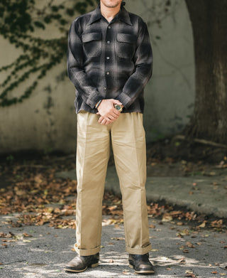 Ombre check sports shirt with two chest flap pockets and button front