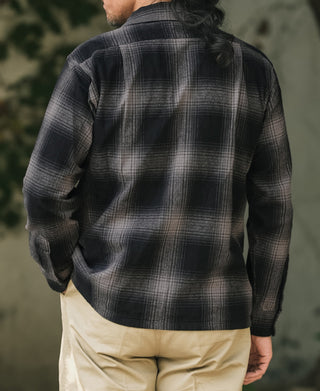 Ombre check sports shirt back with yoke and long sleeves